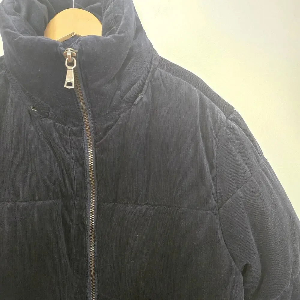 Banana Republic Preppy Navy Corduroy Puffer Jacket M Navy